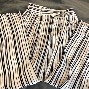 wide leg striped pants